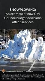 SNOWPLOWING: An example of how City Council budget decisions affect services